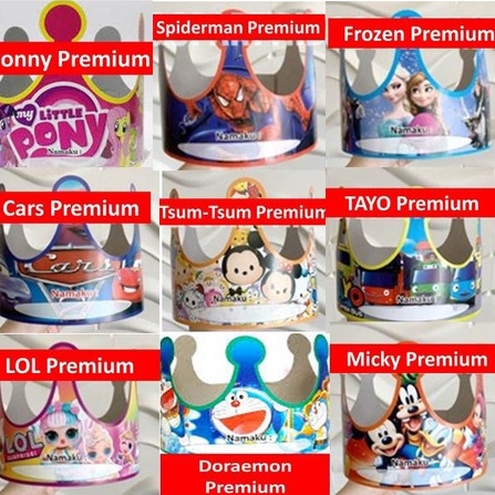 [10 pcs] Topi Lingkar Mahkota Premium/ Topi Ulang Tahun / Topi Ultah Disney