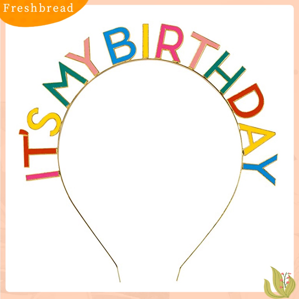 (Fresh) Mahkota / Tiara Motif Tulisan Happy Birthday Bahan Alloy Anti Karat Untuk Wanita