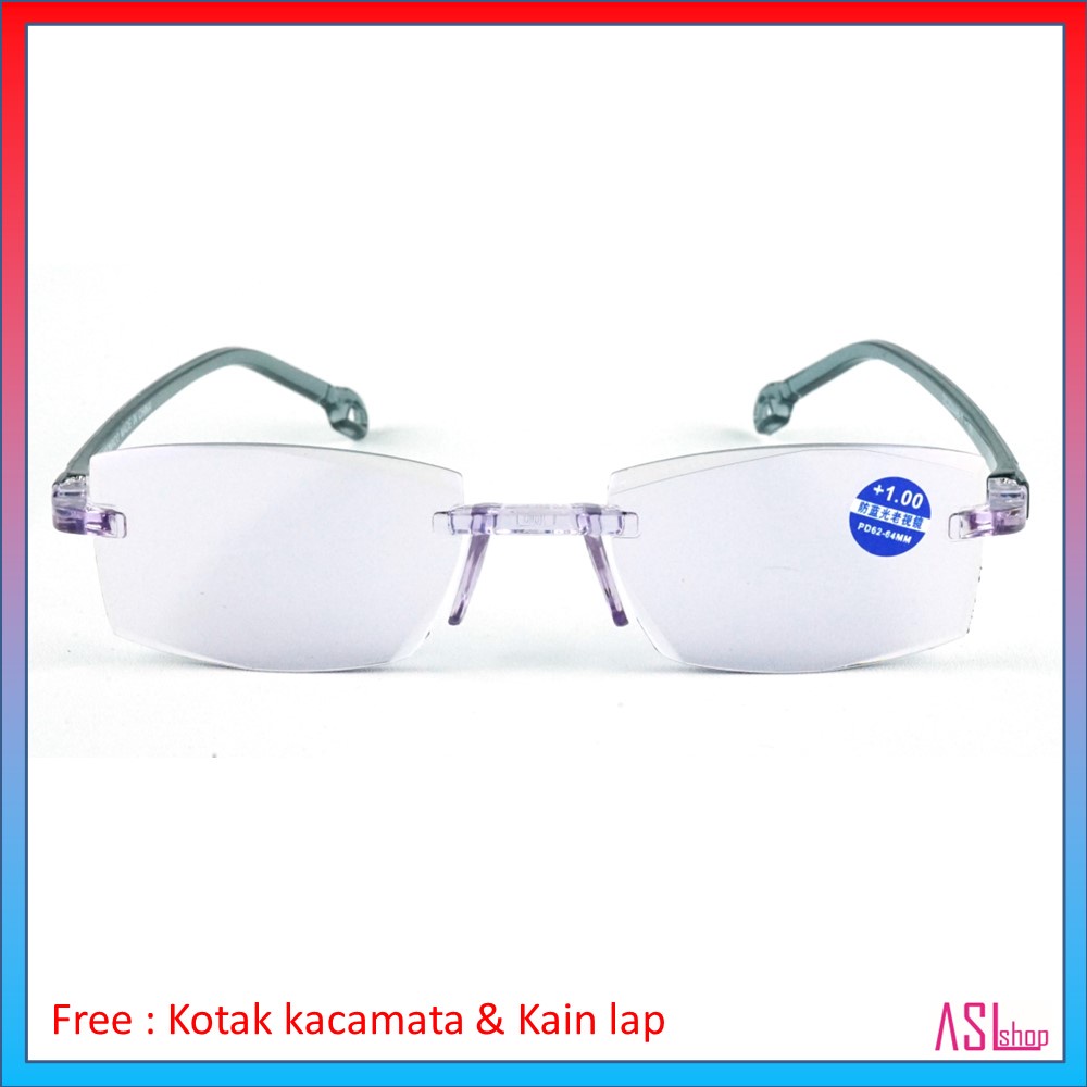 FRAME KACAMATA KHUSUS BACA (TC224AB) LENSA BLUERAY/BLUECUT