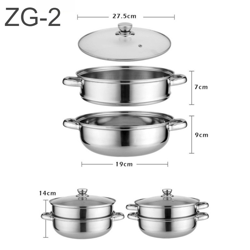 BARANG BARU Panci Steamer Stainless 3 Susun Panci Serbaguna Panci Kukus ZG-1 Panci Baja Tahan Karat Panci Pengukus Panci Masak Sup Kompor Induksi Roti Kukus Bakpao Berisi Dapur Panci Pengukus Komersial Boiler Ganda Panci Sup Kompor Induksi Baja laris_unik