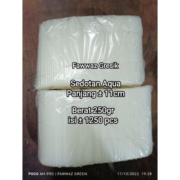 Sedotan Aqua Gelas 250gr isi ± 1250 Pcs Lancip Runcing Mini