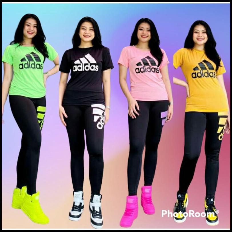Modis Keren Baju Senam Adidas Panjang List/Olahraga Wanita/Set Panjang Senam/Senam Yoga/Senam Keren