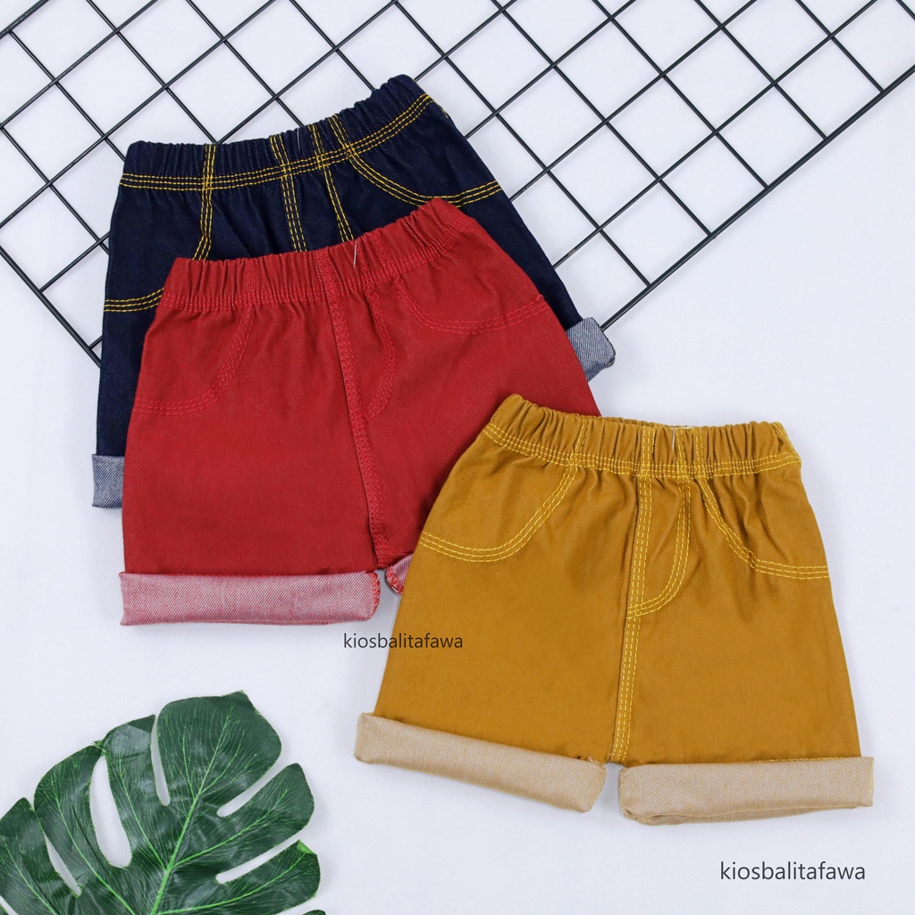 Short Jegging Kids uk 3-4 Tahun / Celana Pendek Anak Laki Perempuan Pants Jeans Tebal Polos Murah