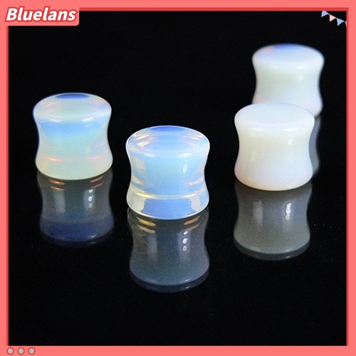 1pc Pelebar Tindikan Telinga Model Pelana Flare Ganda Opalite Ukuran 5-18mm