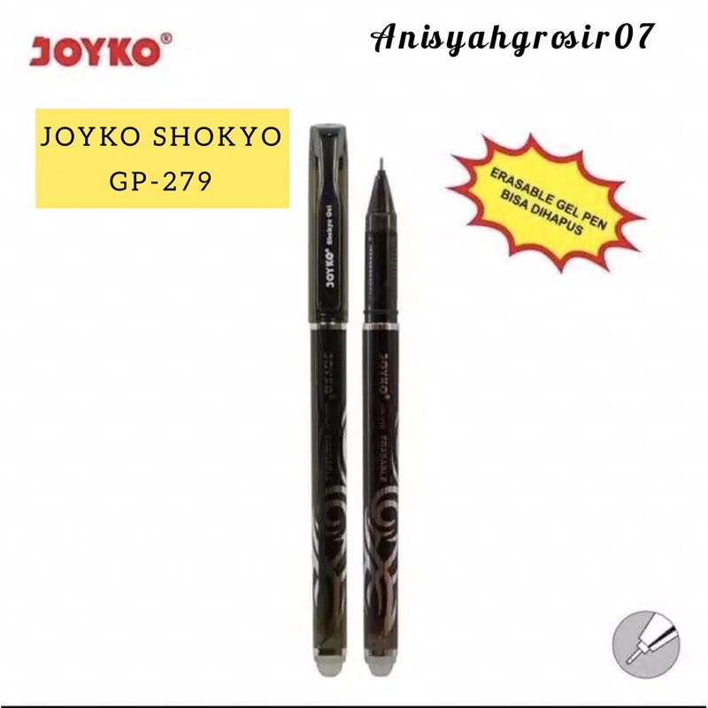

(SATUAN) Bulpen Pulpen Ballpoint Gel hitam Shokyo 0.5mm/Pulpen bisa dihapus Shokyo