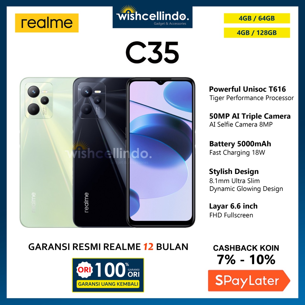 Jual HP Realme C35 4/128GB dan C35 4/64GB (Garansi Resmi Realme ...