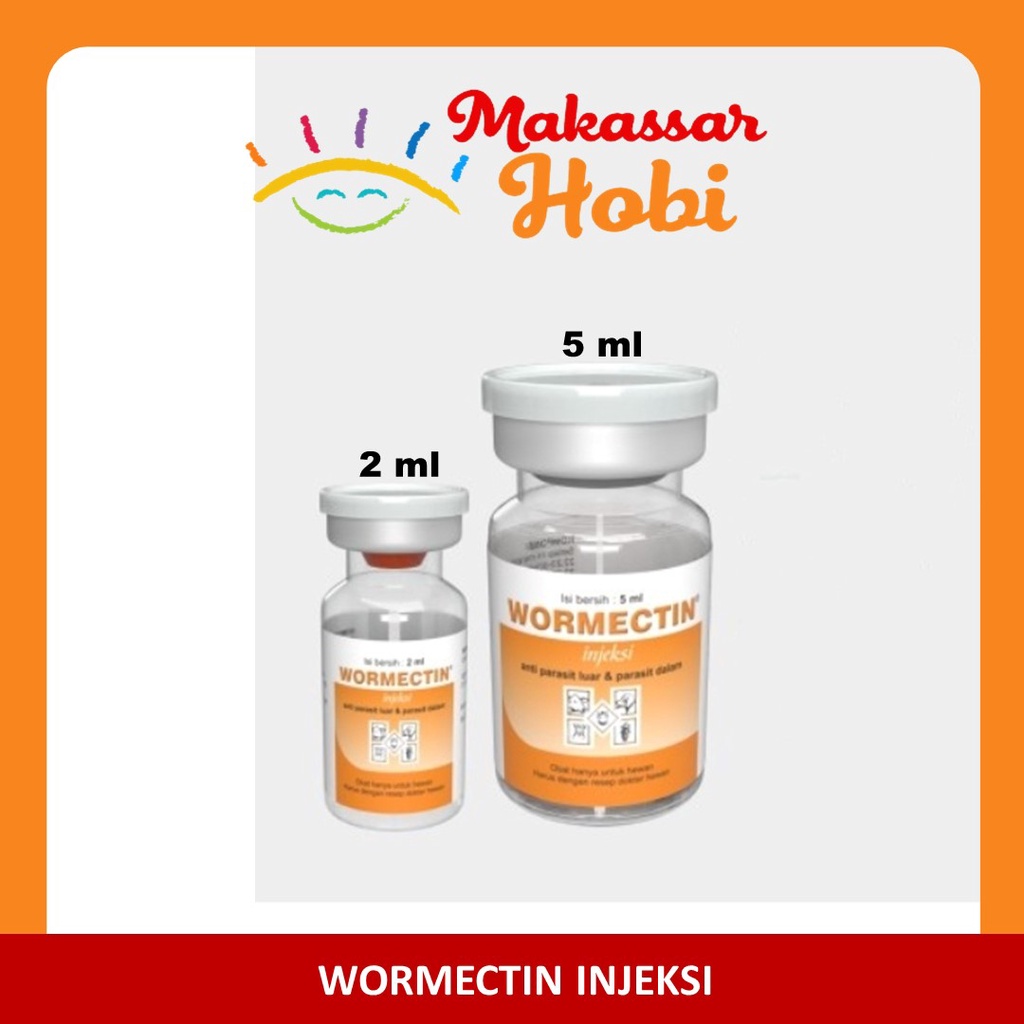 WORMECTIN 2ml / 5ml Obat Jamur Parasit Cacing Kucing Anjing Domba Sapi