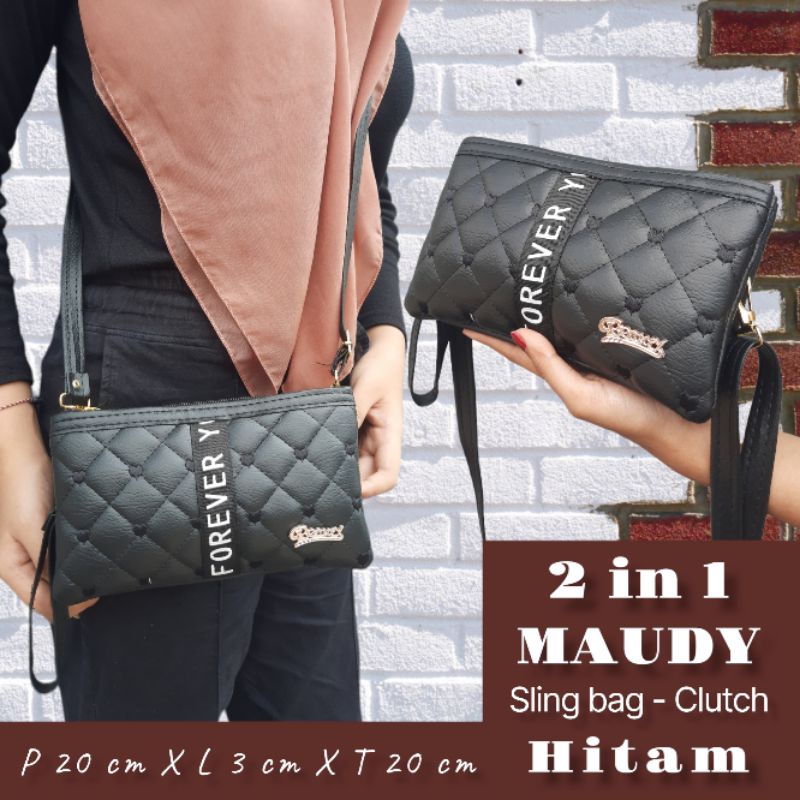 2in1 MAUDY BAG - BISA JADI SLINGBAG BISA JADI CLUTCH (ACCesoris tas dapat Random)