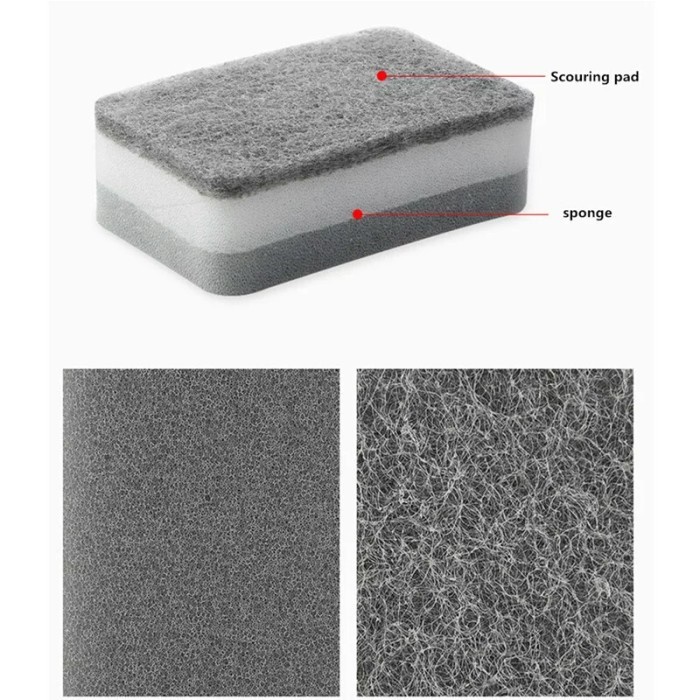 Spons Busa Cuci Piring Minyak Dua Sisi / Sponge Cuci Piring 2 sisi / Spons Abu Dua sisi Anti Minyak isi 10 pc
