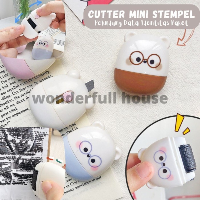 

Produk Unggulan Penghapus Alamat Resi Roller Cutter Stamp 2In1 Stempel Pelindung Data Murah