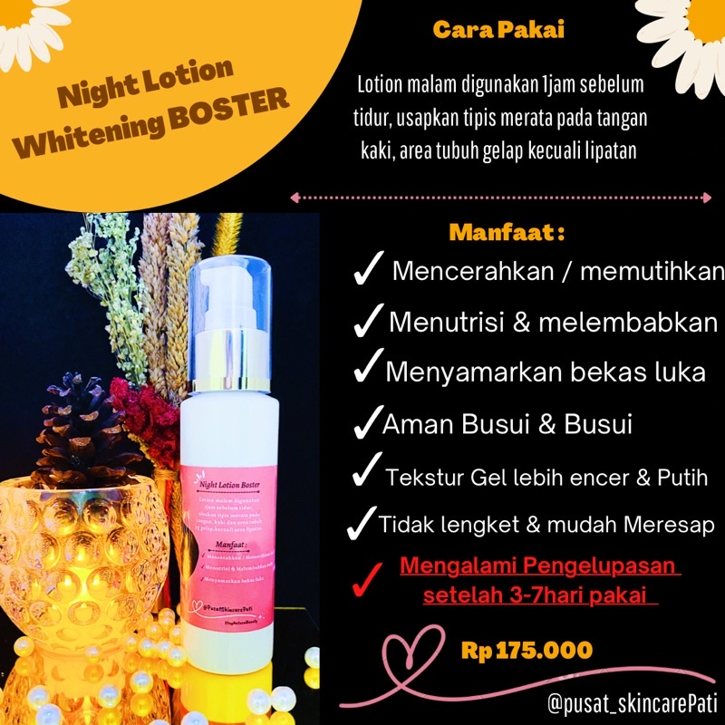 LOTION WHITENING MALAM BOSTER LOTION WHITENING ORIGINAL LOTION PEMUTIH BADAN LOTION WHITENING TERMUR