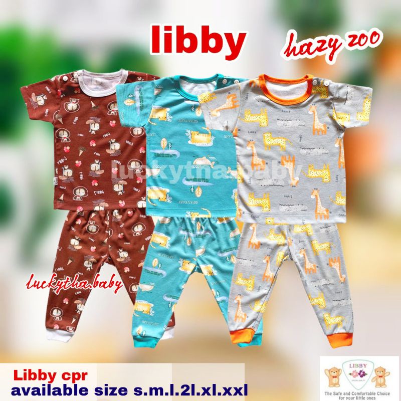 setelan Libby CPR hazy zoo motif terbaru Libby baby/ setelan anak unisex Libby CPR
