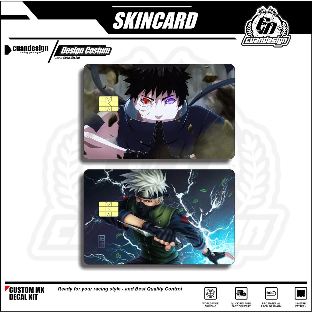 NARUTO STIKER PELINDUNG KARTU SKIN CARD ATM SIM KTP E-MONEY STICKER LEM KUAT ANTI GORES ( SKIN / STI