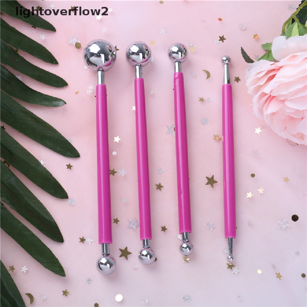 (lightoverflow2) 4pcs Pena Ukir Fondant / Gula Bahan Metal Untuk Dekorasi Kue (ID)
