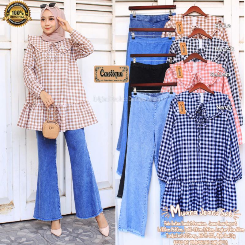 Muana Jeans Set by Cantique - Setelan Wanita Premium