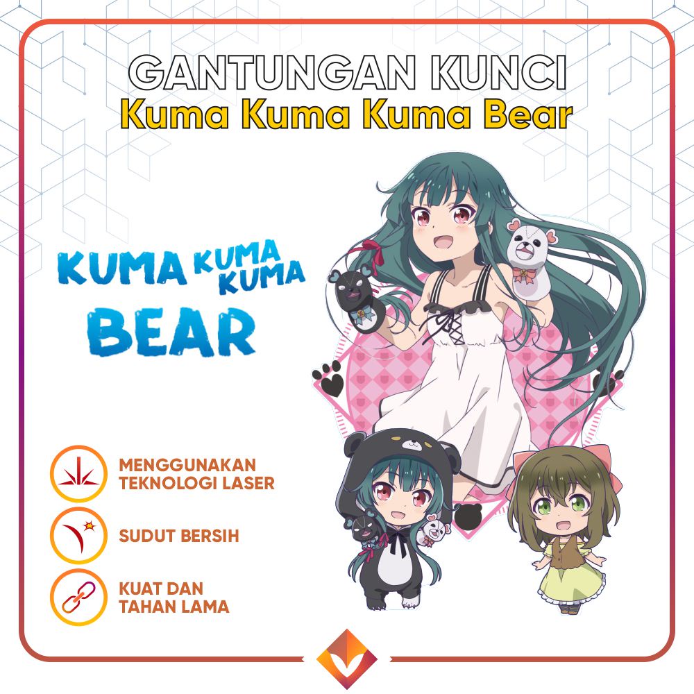 GANCI KUMA BEAR CHIBI Keychain Gantungan Kunci Anime VRMMO Isekai