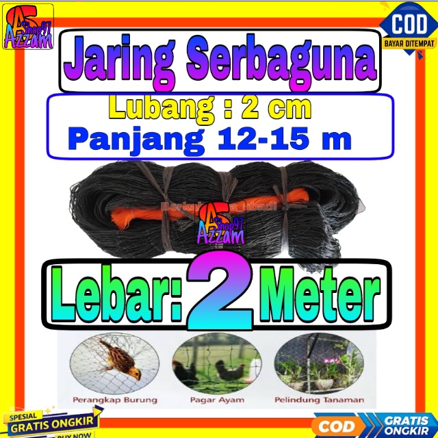 Jaring Pagar Ayam 2 meter / Jaring Lubang Kecil /Jaring Kandang /Jaring Burung / Jaring Taman