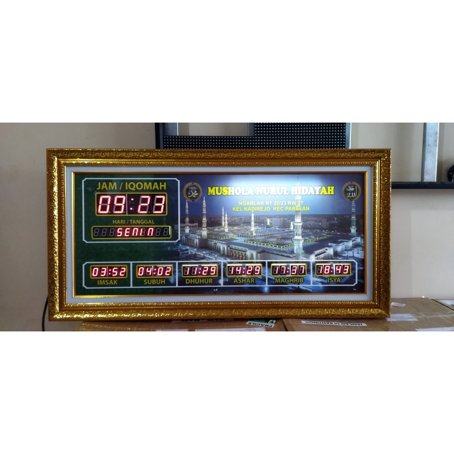 Jadwal Sholat Abadi 54cm x 110cm Background Custom