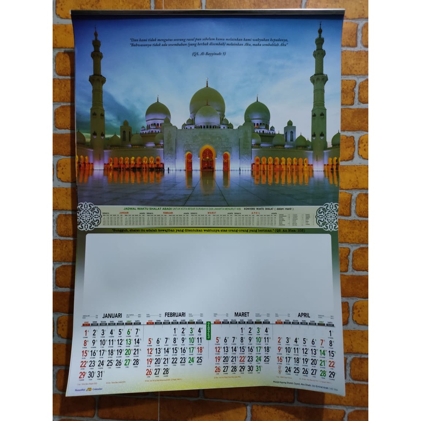 

Kalender dinding Caturwulan Tahun 2023 Mesjid 1