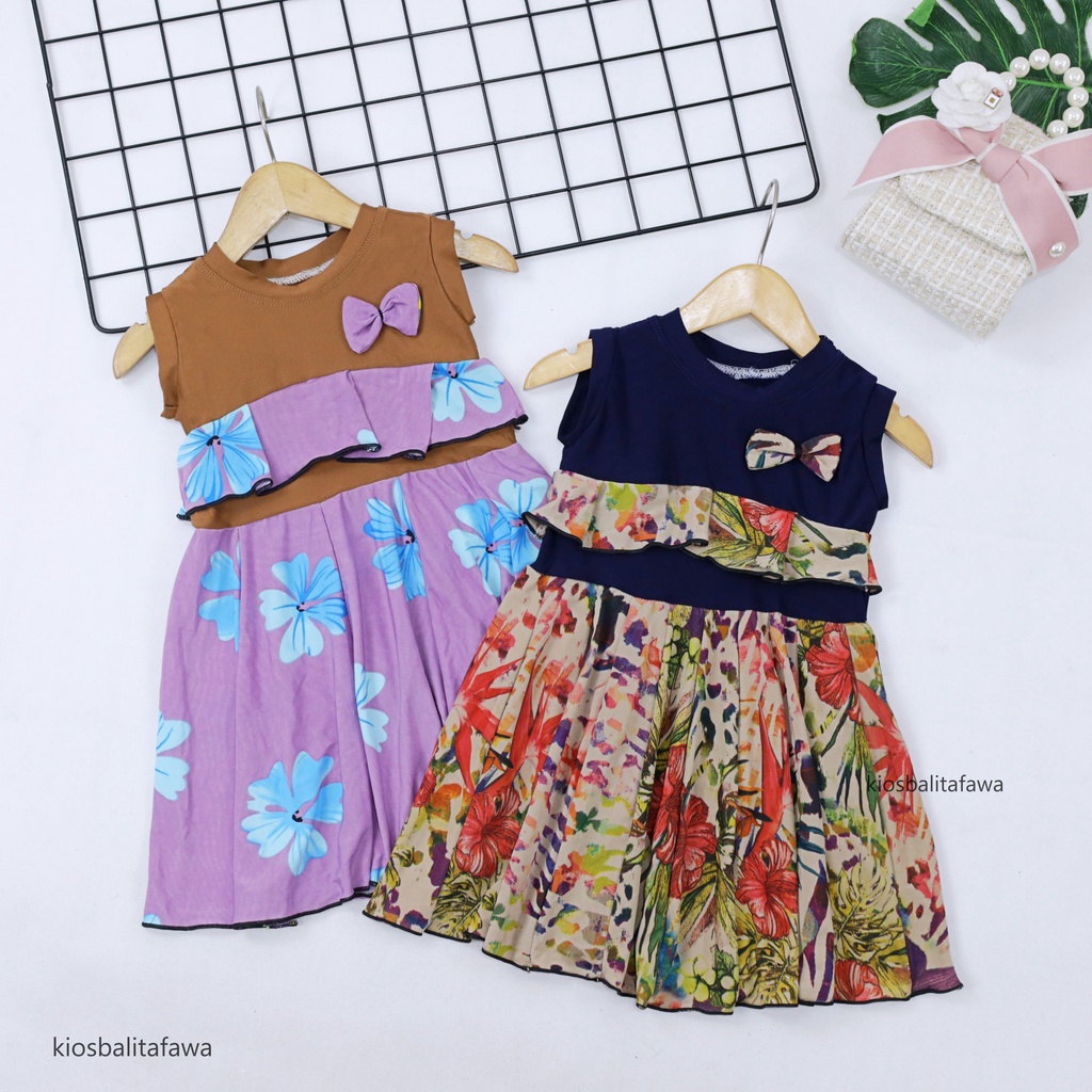 Dress Loona uk 1-2 Tahun / Model Dres Anak Perempuan Cewek Baju Batik Murah Casual Pesta Yukensi