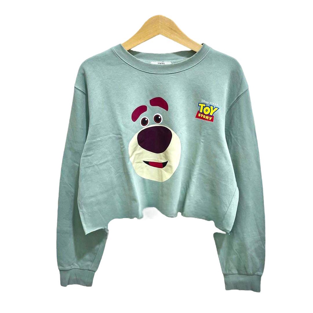 BEAR MINT MOTIF BERUANG CROP Baju Atasan Sweater Crope Crewneck Outfit sweatshirt Ootd Wanita Kekinian Oversize Sweeter Korean Style Switer Cewek Remaja Sweter Baju Atasan Bahan Fleece Tebal