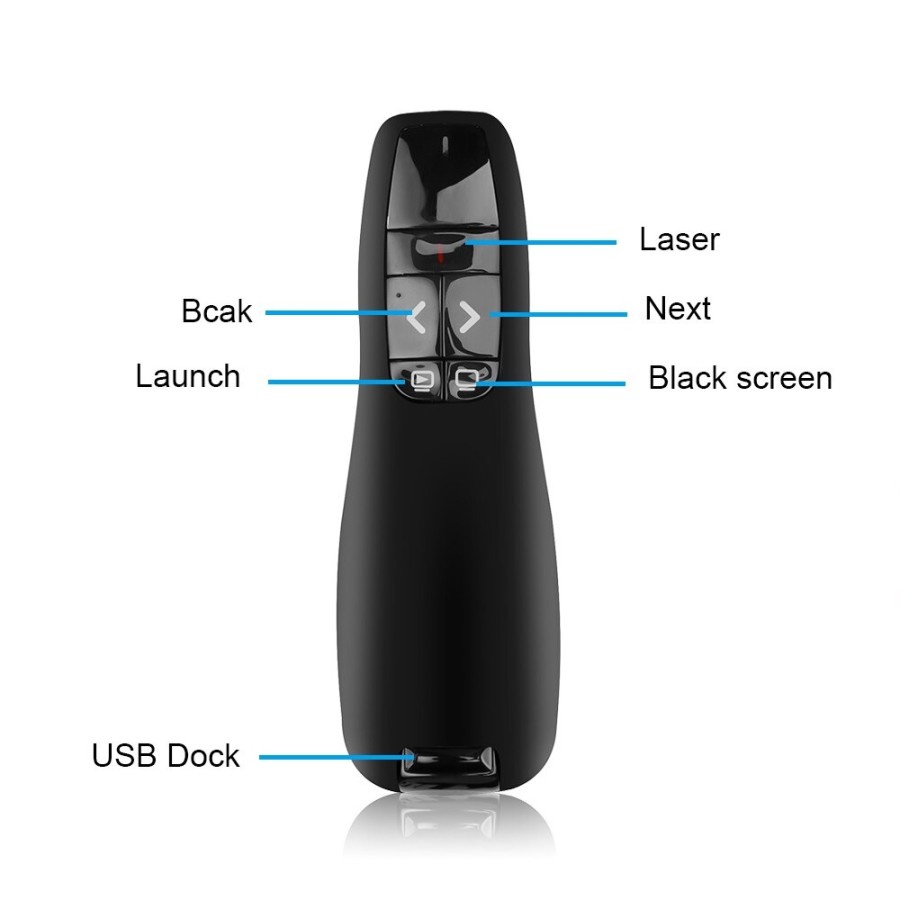 USB Wireless Presenter R400 R 400 R-400 Meeting Presentasi Laser Pointer Red Mouse Cursor