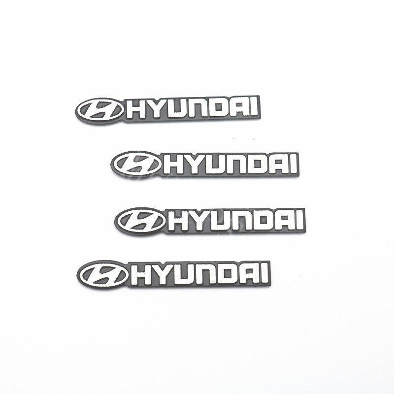 Hyundai 4Pcs Stiker Logo Mini Bahan Alloy Untuk Speaker Mobil Trajet H1 i10 i20