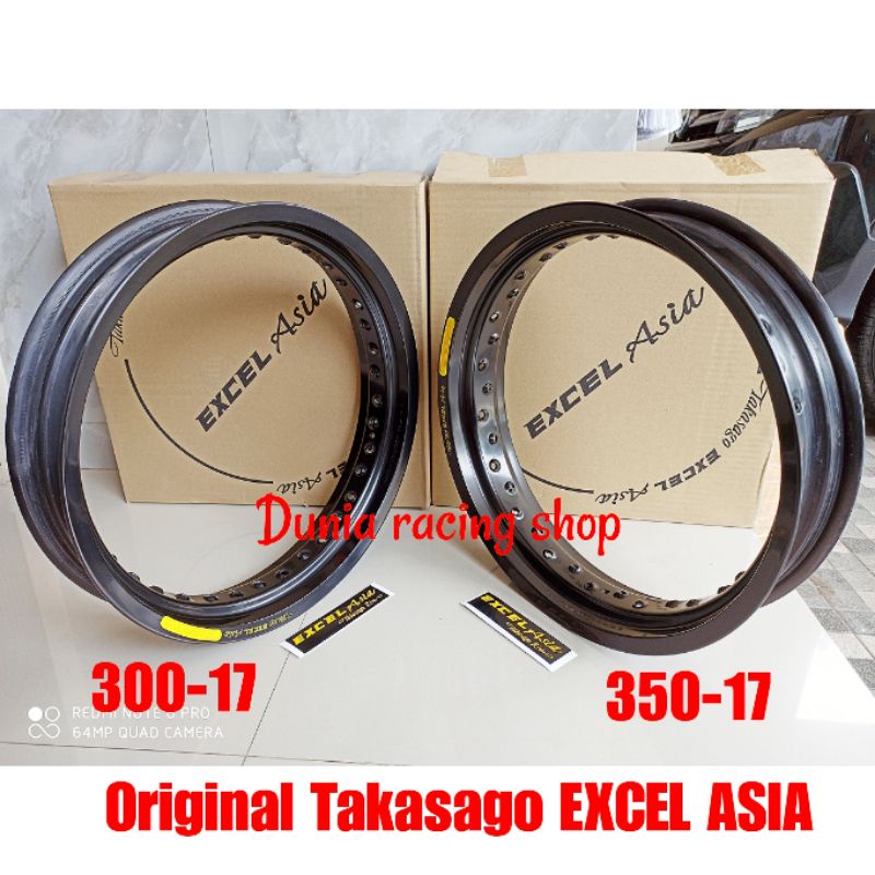 Velg Takasago Excel Asia 300 350 17 Sepasang 2 velg Hitam Original EXCEL ASIA