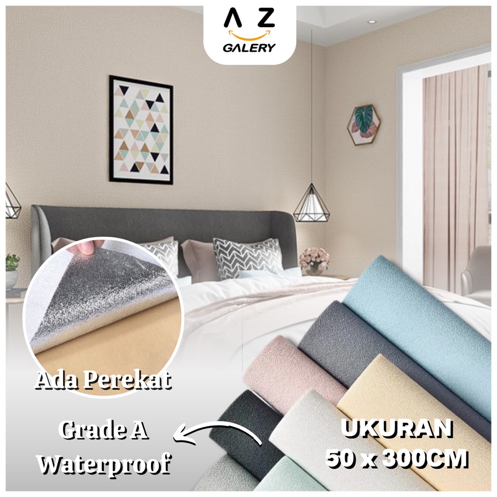 Wallpaper Linen Roll  3D XPE FOAM | Wallpaper Dinding | Dekorasi Kamar Tidur Aesthetic | Sticker dinding 50 x 300 cm | Azgalery WP05, WP06, WP07