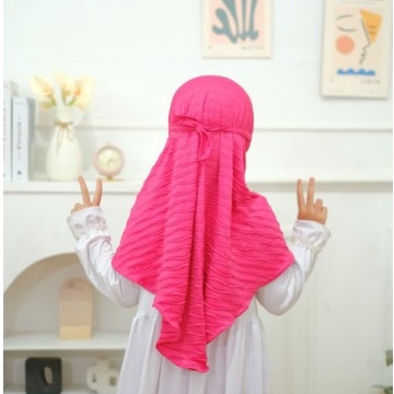 plisket anak gelombang / jilbab plisket gelombang anak 3-6thn