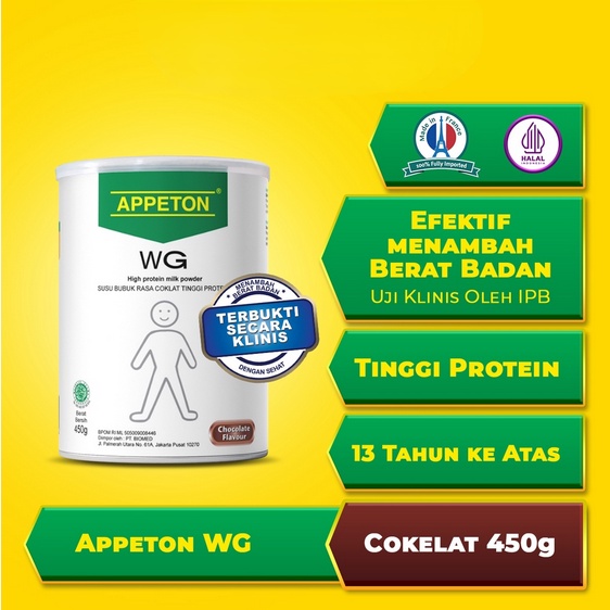 

APPETON WEIGHT GAIN ADULT COKLAT 450 G SUSU PENAMBAH BERAT BADAN SUSU NUTRISI DEWASA