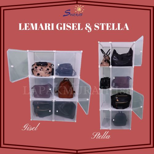 LEMARI TAS SEPATU RAK SERBAGUNA LEMARI PLASTIK BAG STORAGE LEMARI SUSUN PORTABLE