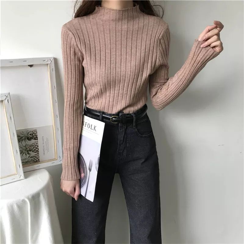 RAJUT WANITA TURTLE NECK KOREAN STYLE / INNER TURTLENECK KNIT KOREAN FIT STYLE