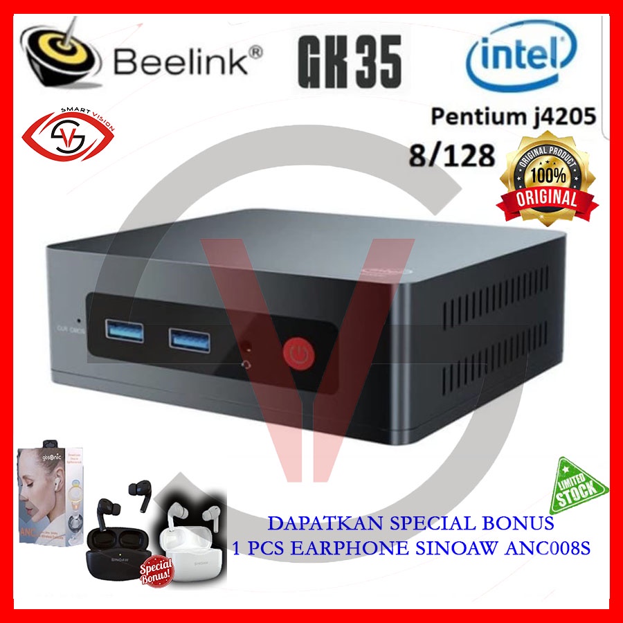 Mini PC Beelink GK35 8/128GB SSD Intel J4205 Dual HDMI Windows 10 Pro