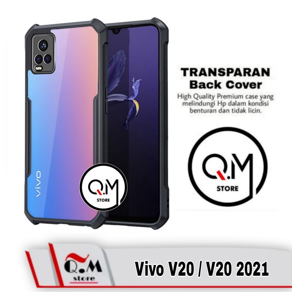 Case Vivo V20 Softcase Transparan Clear Armor Pelindung Back Cover Sockproof