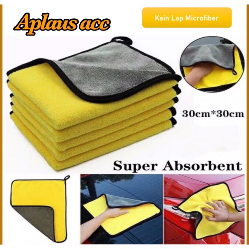 Kain Lap Microfiber Serbaguna Kain Lap Mobil Motor 2 Sisi Multifungsi