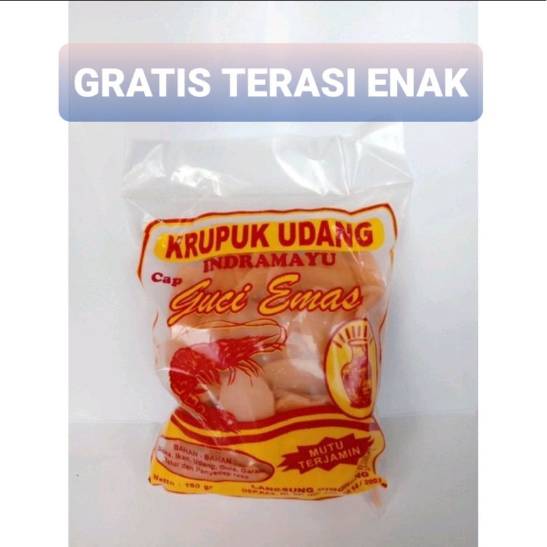 

Kerupuk guci emas udang GRATIS terasi ENAK