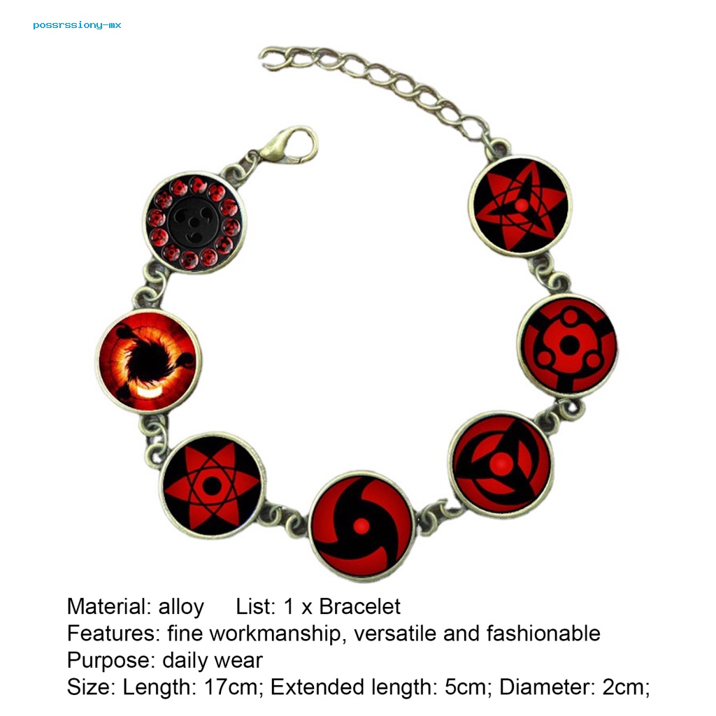 Gelang Rantai Liontin Anime Naruto Sharingan Eye Dapat Disesuaikan Untuk Cosplay
