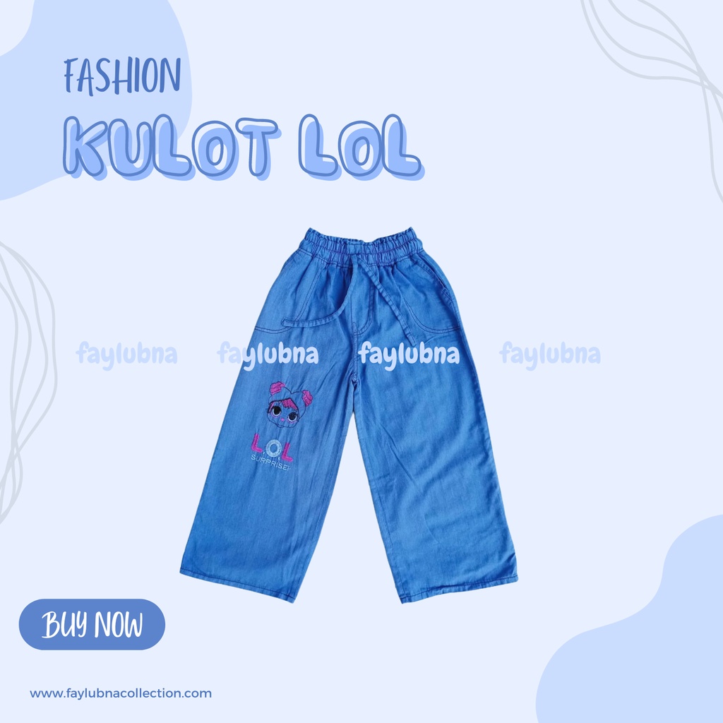 CELANA KULOT JEANS ANAK 4-13 TAHUN / KULOT JEANS ANAK REMAJA / JEANS KULOT TANGGUNG / KULOT ANAK TANGGUNG / CELANA PANJANG ANAK PEREMPUAN