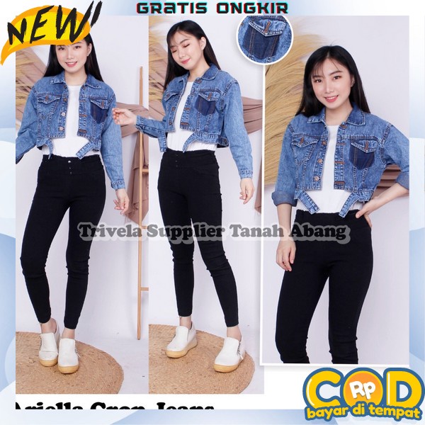 Jaket Jeans Kekinian Cewek Levis Wanita Jins Import Denim Jacket Ec505 [Jaket Giska Ro] Jaket Wanit 
