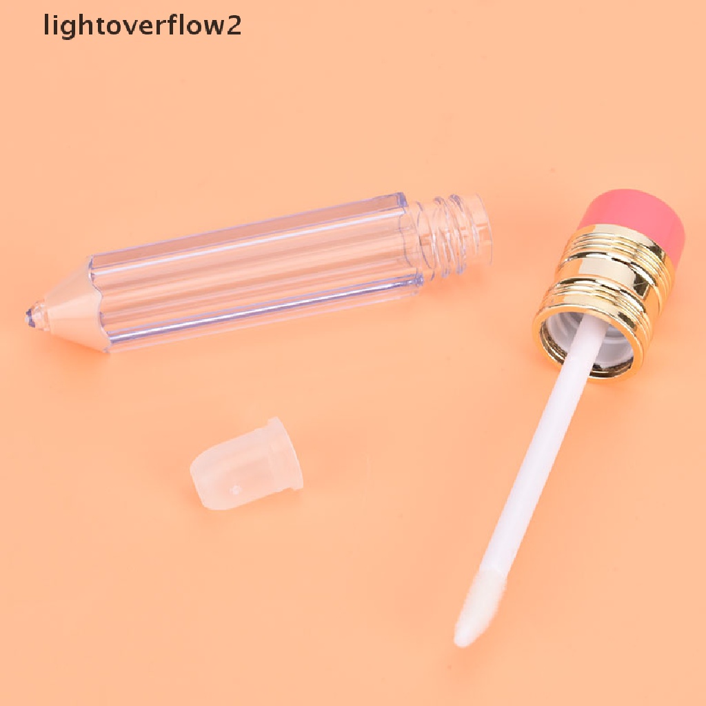 (lightoverflow2) 5pcs / Set Botol Kontainer Lip Gloss Kosong 5ml Bentuk Pensil Untuk Makeup / Kosmetik Wanita (ID)