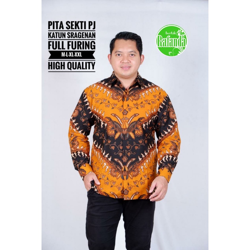 PITA SEKTI RAFANDA BATIKSOLOAMANAH KEMEJA BAJU BATIK PRIA SOLO LENGAN PANJANG PENDEK LAPIS FURING ATASAN BATIK PREMIUM MODERN KATUN HALUS WULU SEKTI MERAK MERAH ABSTRAK CABE MERAH PUSAKA BIRU GELEMBUNG SEKTI BANGAU KUNING MOZAIS MERAK PINK BANGAU WARNA