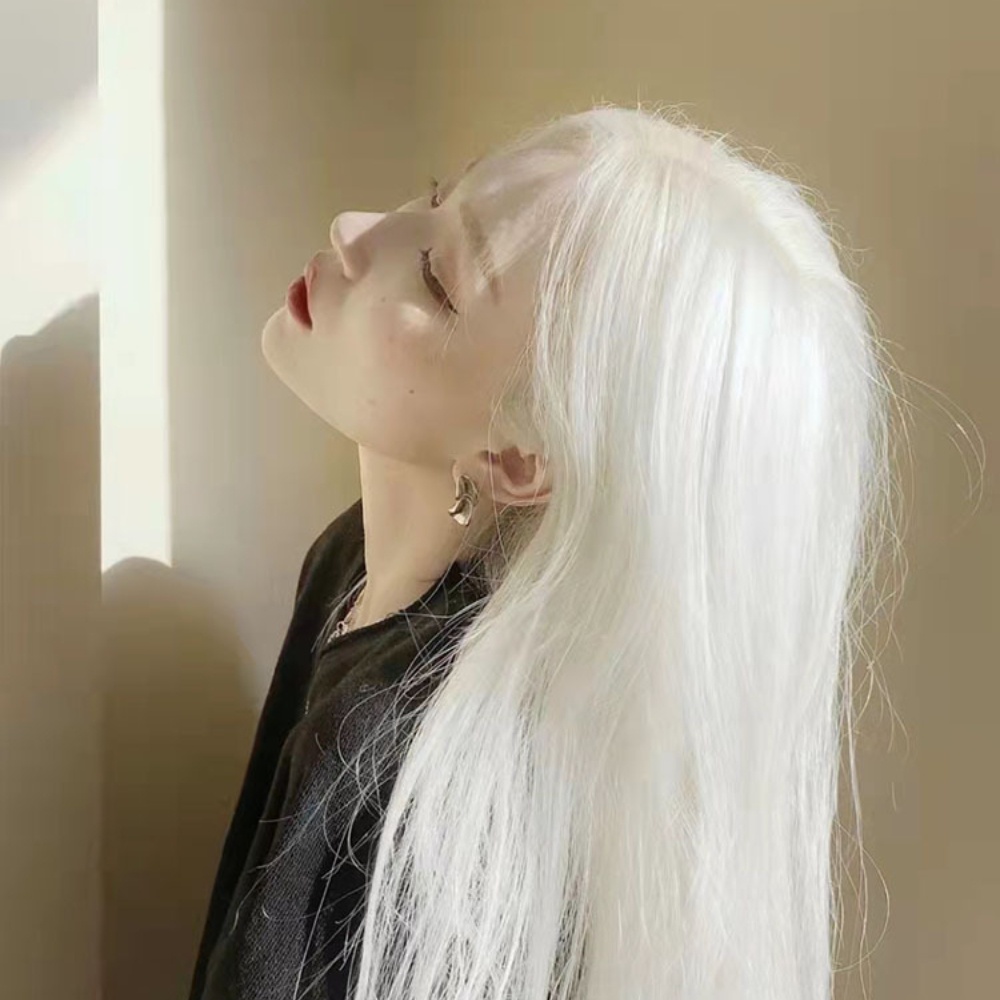 Set Wig Rambut Panjang Lurus Natural Fluffy