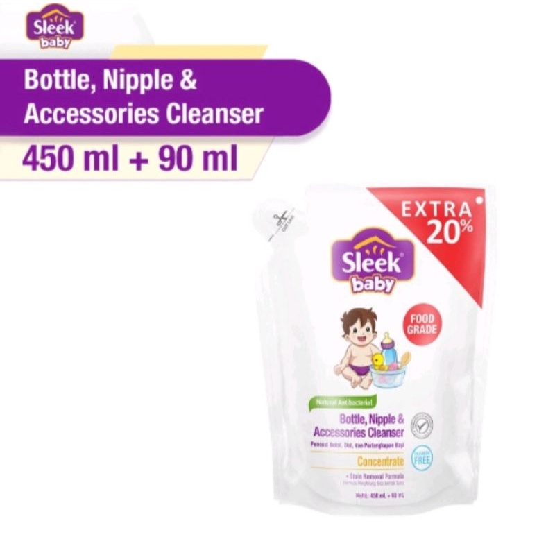 sleek baby Natural Antibakterial bottle nipple &amp; Accesories cleanser