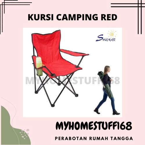 KURSI LIPAT TRAVEL CAMPING OUTDOOR SANDARAN SANTAI PORTABLE-CAMPING CHAIR 4 WARNA