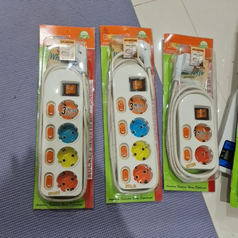 Stop kontak arde multipro/stop kontak 3 lubang+ kabel 5 meter multipro/colokan listrik/