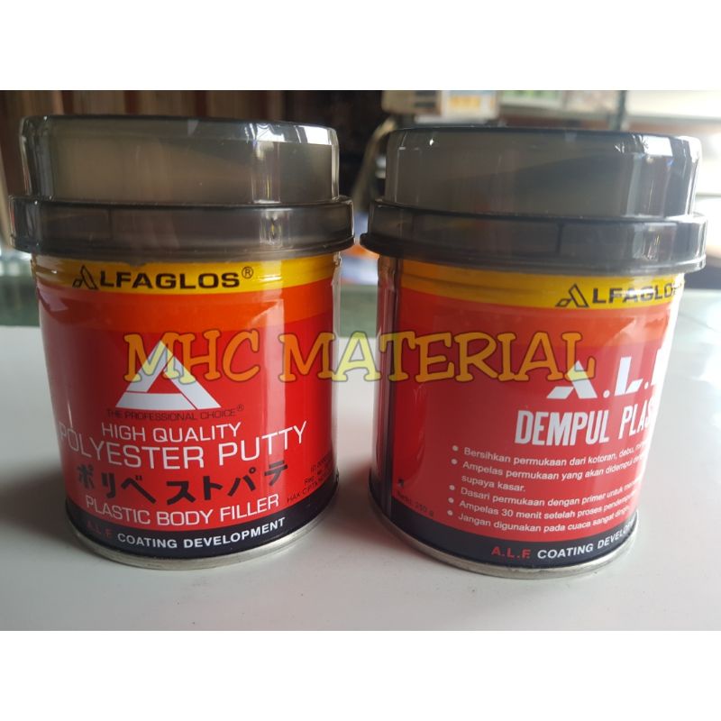 DEMPUL ALFAGLOS 250g / DEMPUL ALFAGLOS 1/4 KG / DEMPUL PUTTY ALF 250 g / DEMPUL BESI LOGAM PLASTIK