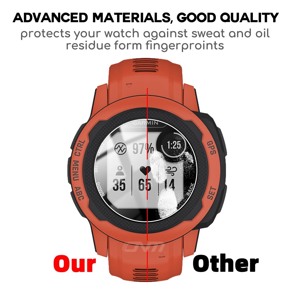 1pc Film Tempered Glass Pelindung Layar Smartwatch Garmin Instinct 2 / 2S HD 9H 2.5D