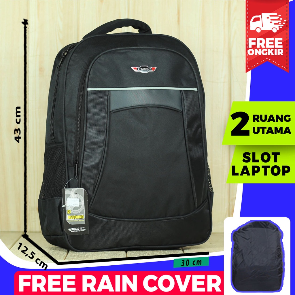 Ransel Outdoor Tas Hitam Backpack Sekolah Rebound Garis Atas Silver Tas Laptop Keren Sma Tebal