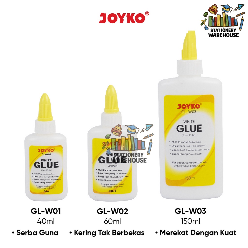 

Liquid Glue Lem Kertas Cair Joyko GL-W01 ~ W03 40 ml 60 ml 150 ml